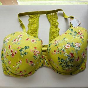 Cacique Floral Yellow-Green Push-Up Bra